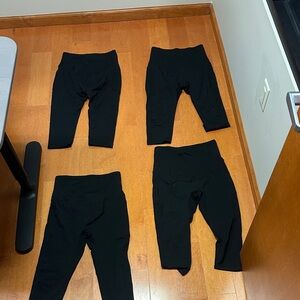 3/4 Length Black Maternity Leggings